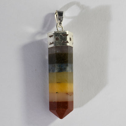 Real Seven Chakra Crystal and Stone Necklace Point Pendant Jewellery