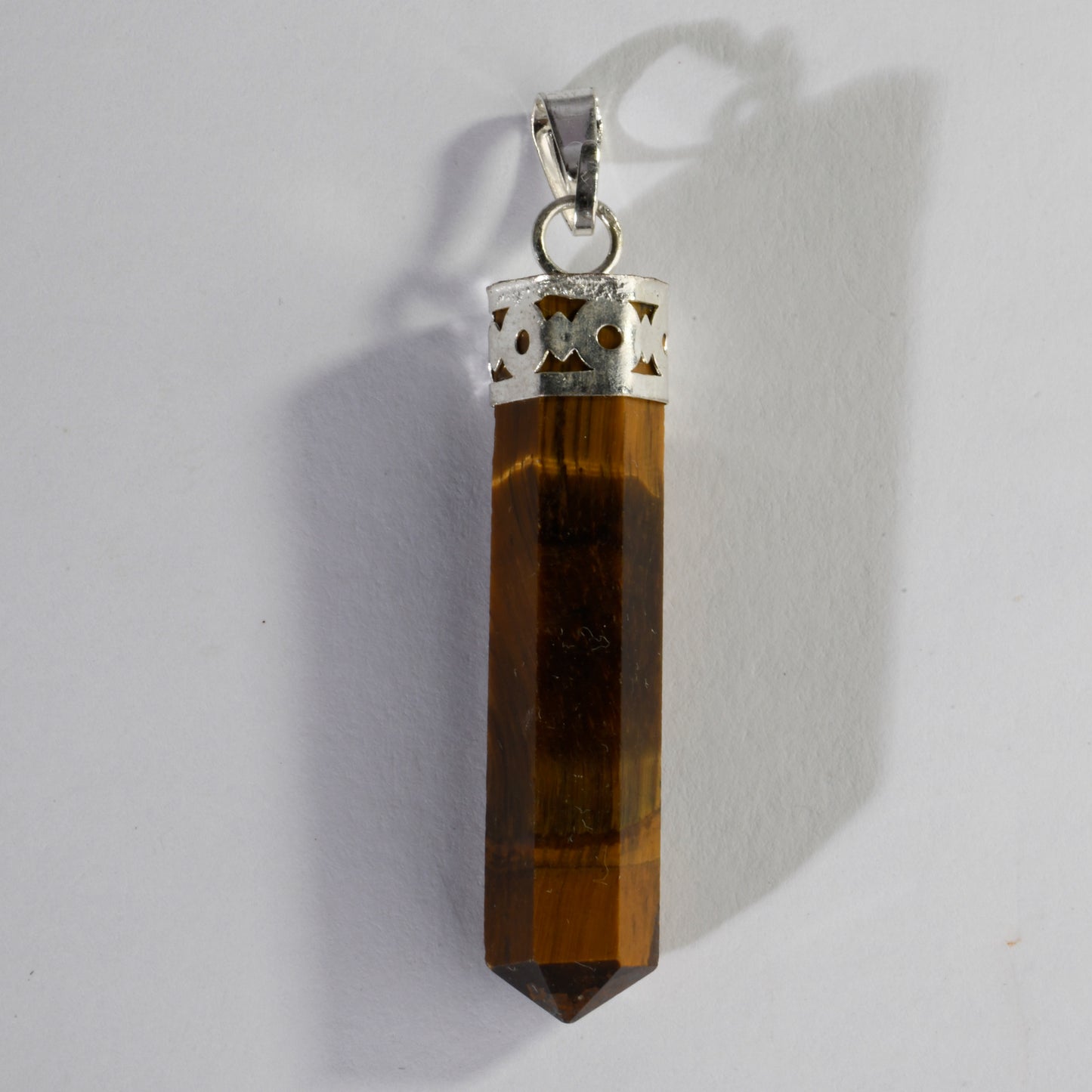 Real Tiger'S Eye Crystal and Stone Necklace Point Pendant Jewellery