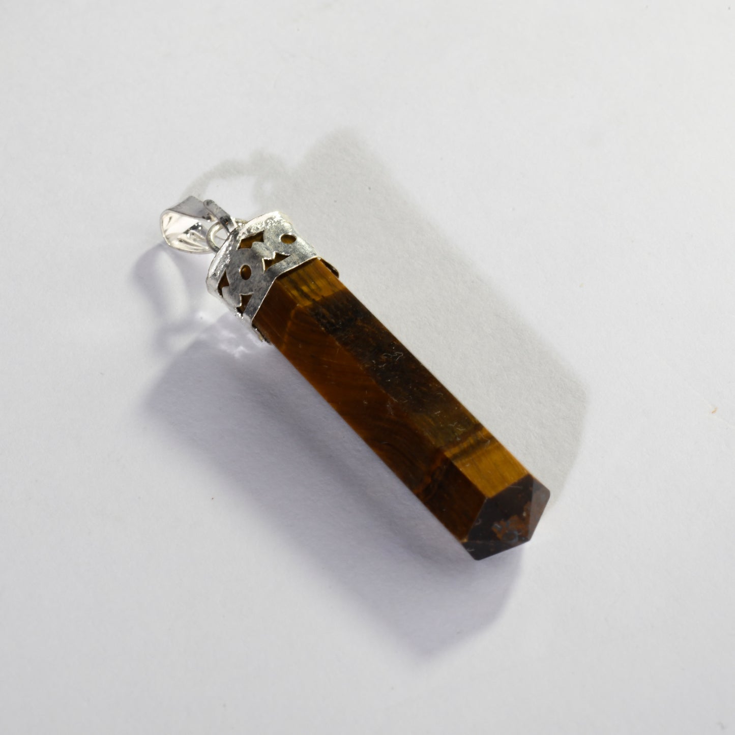 Real Tiger'S Eye Crystal and Stone Necklace Point Pendant Jewellery