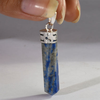 Real Lapis Lazuli Crystal and Stone Necklace Point Pendant Jewellery