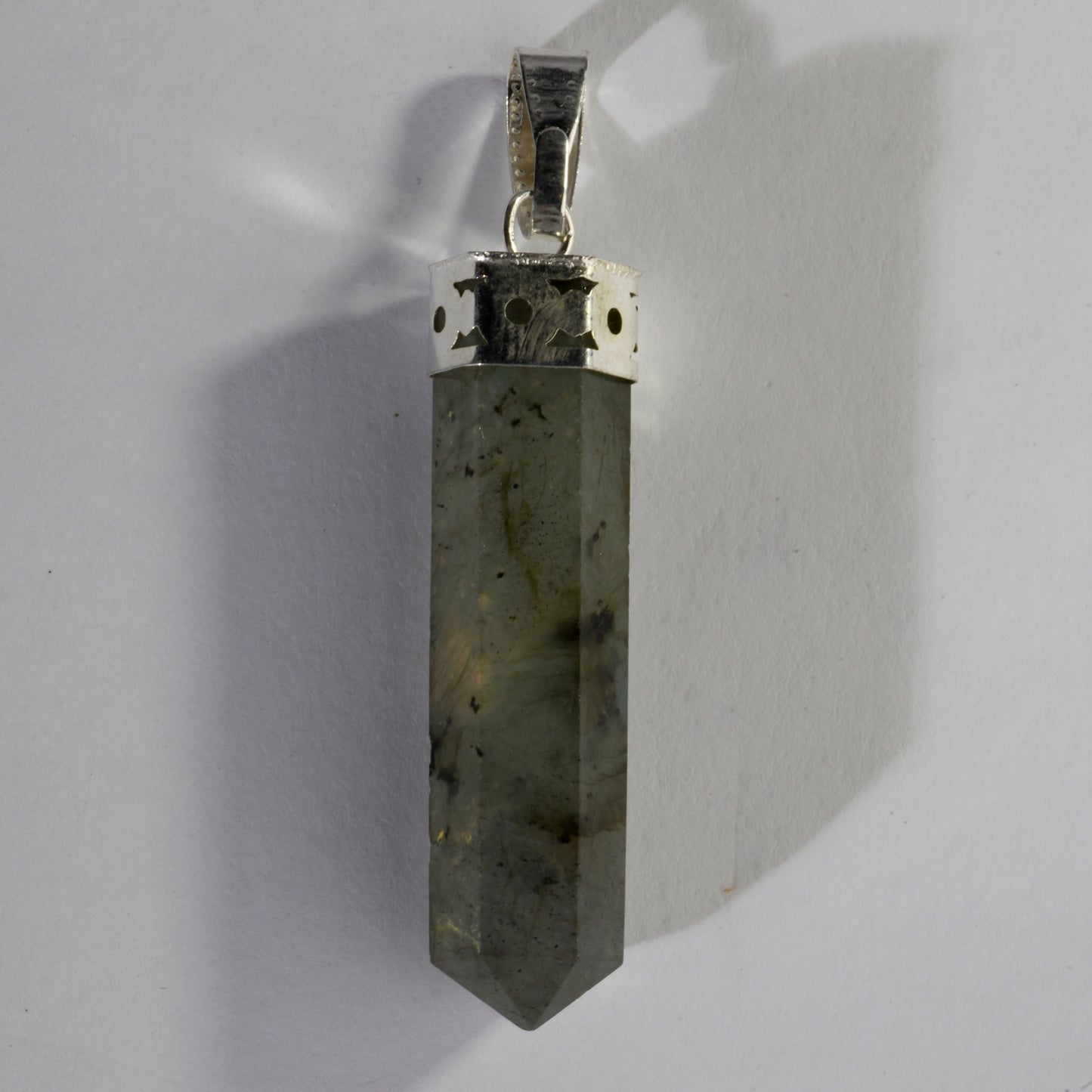 Real Labradorite Crystal and Stone Necklace Point Pendant Jewellery