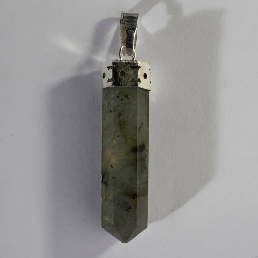 Real Labradorite Crystal and Stone Necklace Point Pendant Jewellery