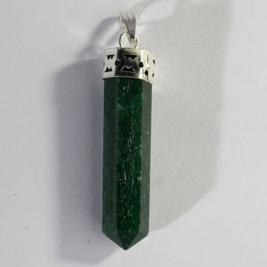 Real Green Jade Crystal and Stone Necklace Point Pendant Jewellery