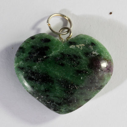 Real Ruby Zoisite Mini Crystal and Stone Necklace Heart Shaped Pendant Jewellery