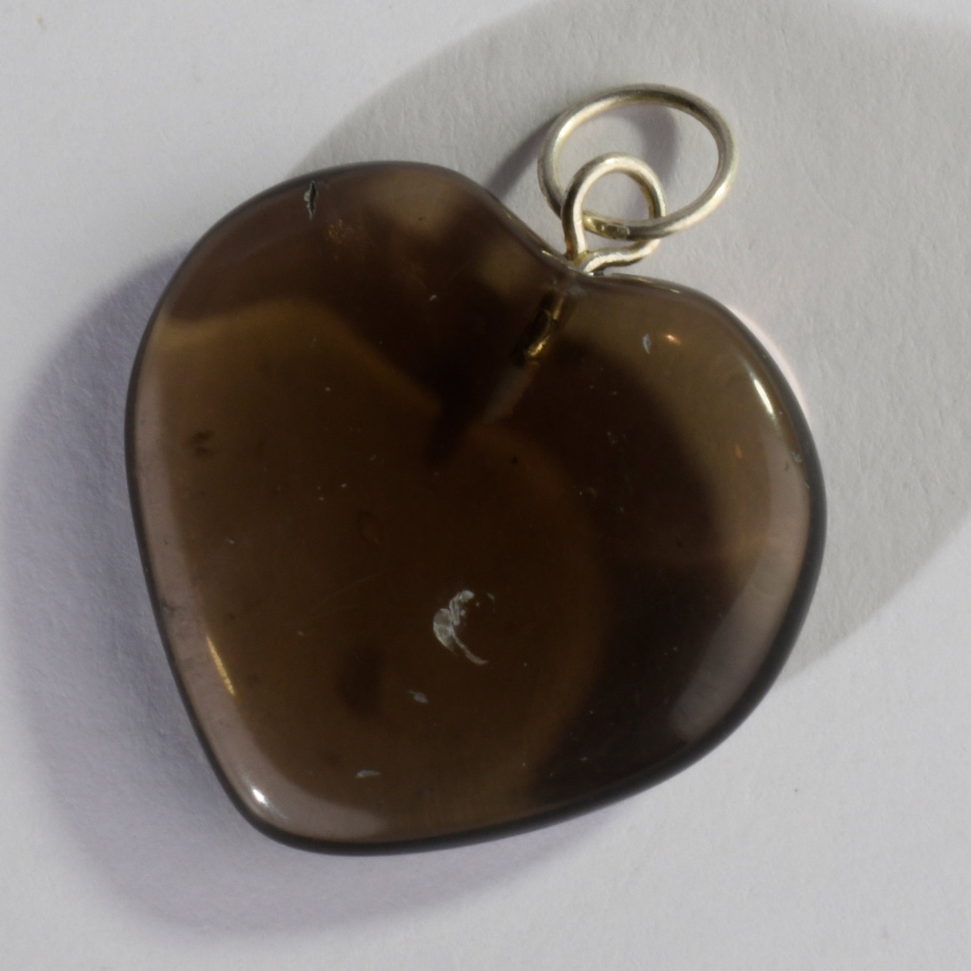 Real Smokey Quartz Crystal and Stone Necklace Heart Shaped Pendant Jewellery