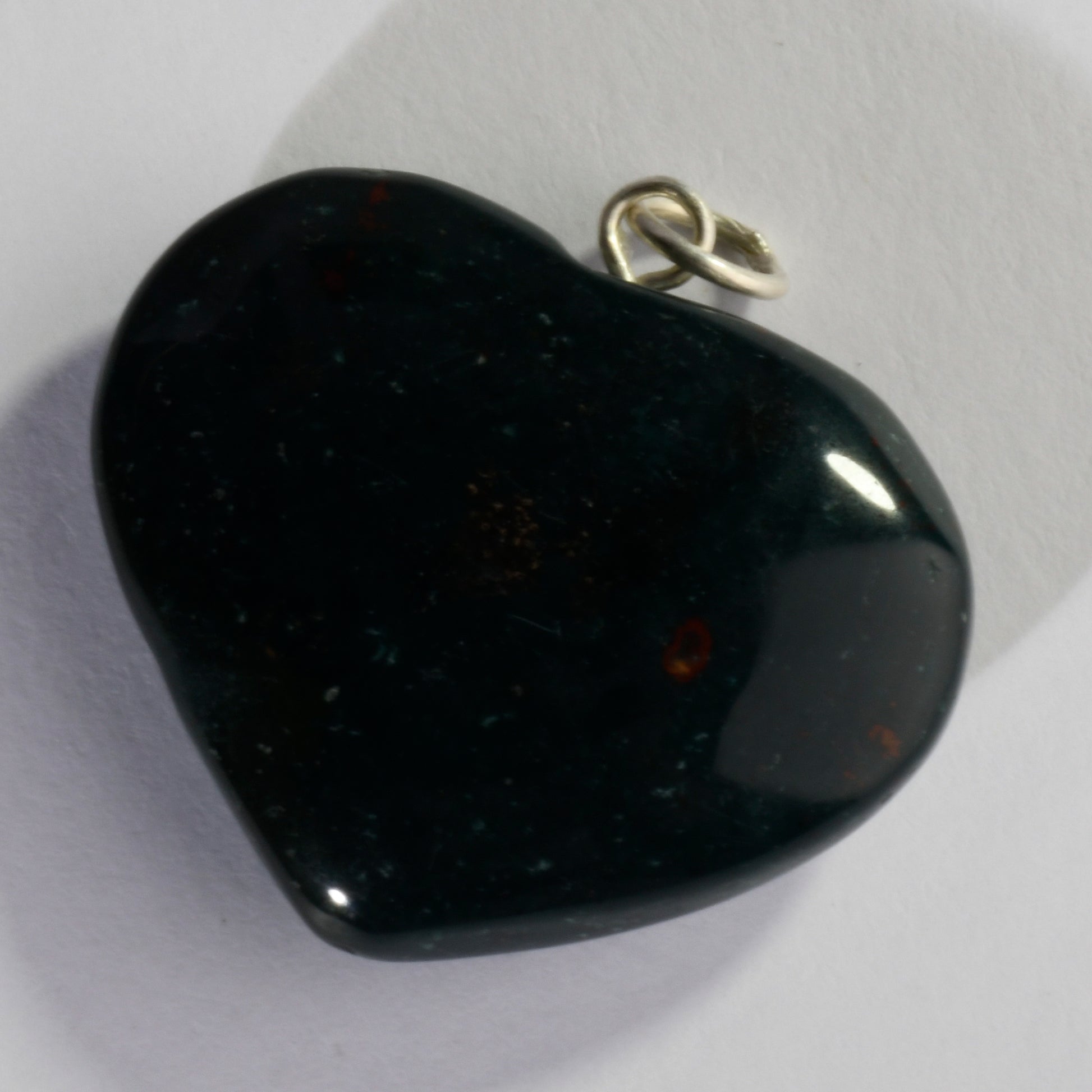 Real Bloodstone Heart Crystal and Stone Necklace Heart Shaped Pendant Jewellery