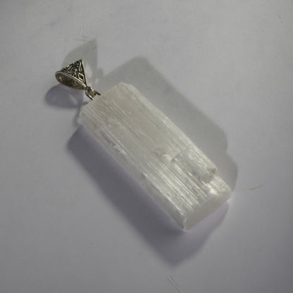 Real Selenite Slab Crystal and Stone Necklace Point Pendant Jewellery