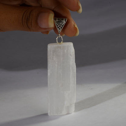 Real Selenite Slab Crystal and Stone Necklace Point Pendant Jewellery