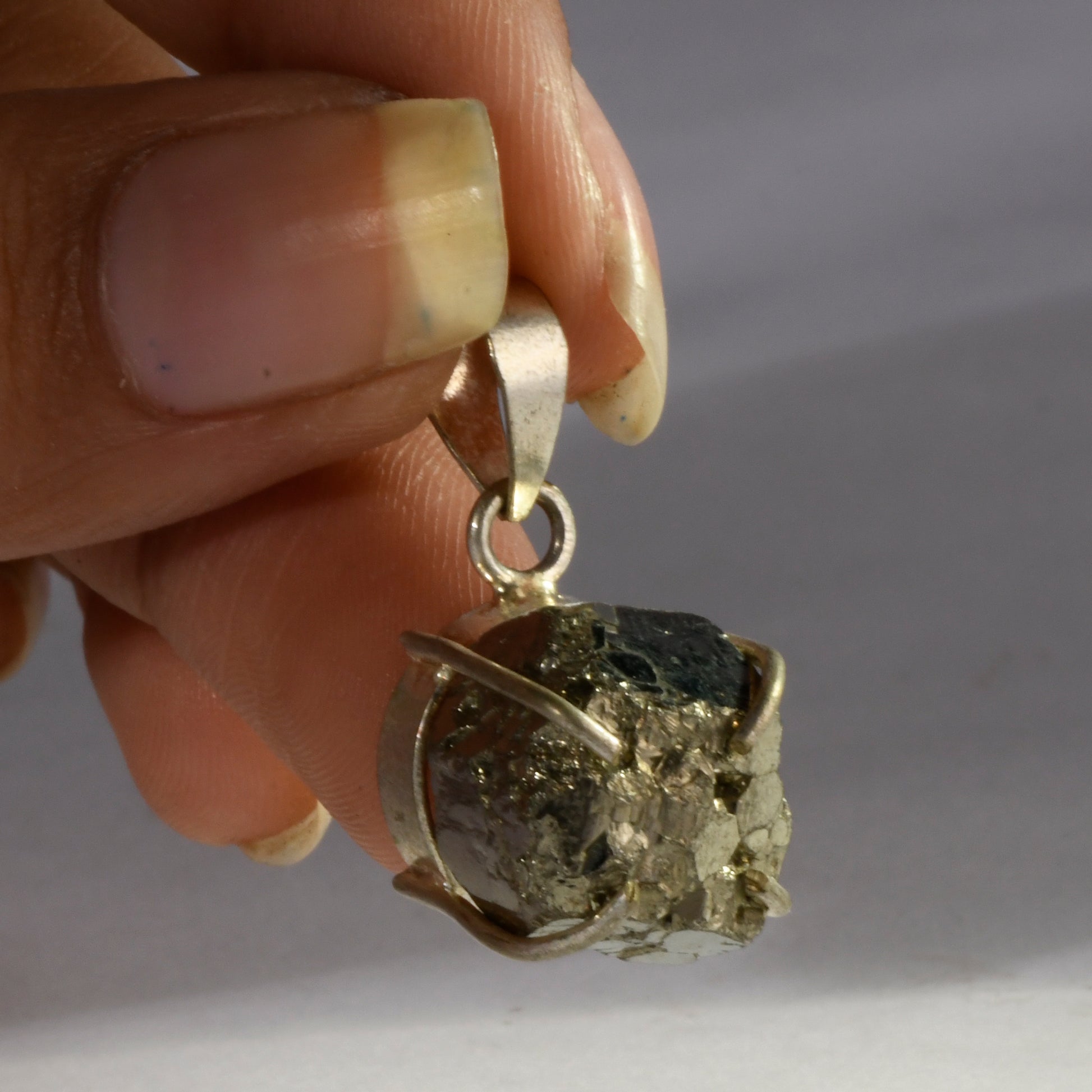 Real Pyrite Cluster Crystal and Stone Necklace Cluster Pendant Jewellery