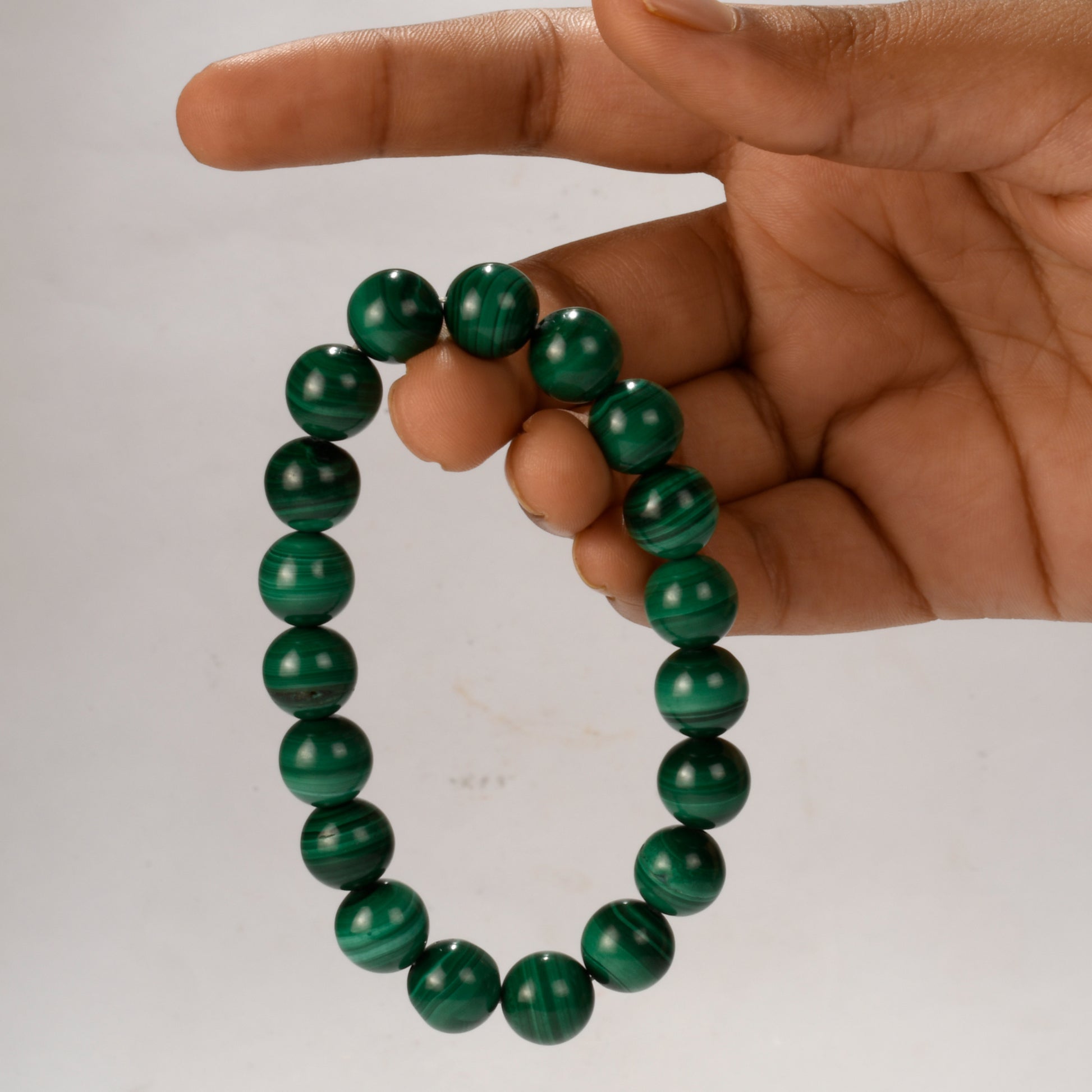 Real Malachite Bead Crystal and Stone Bead Bracelet Jewellery