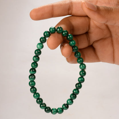 Real Malachite Bead Crystal and Stone Bead Bracelet Jewellery