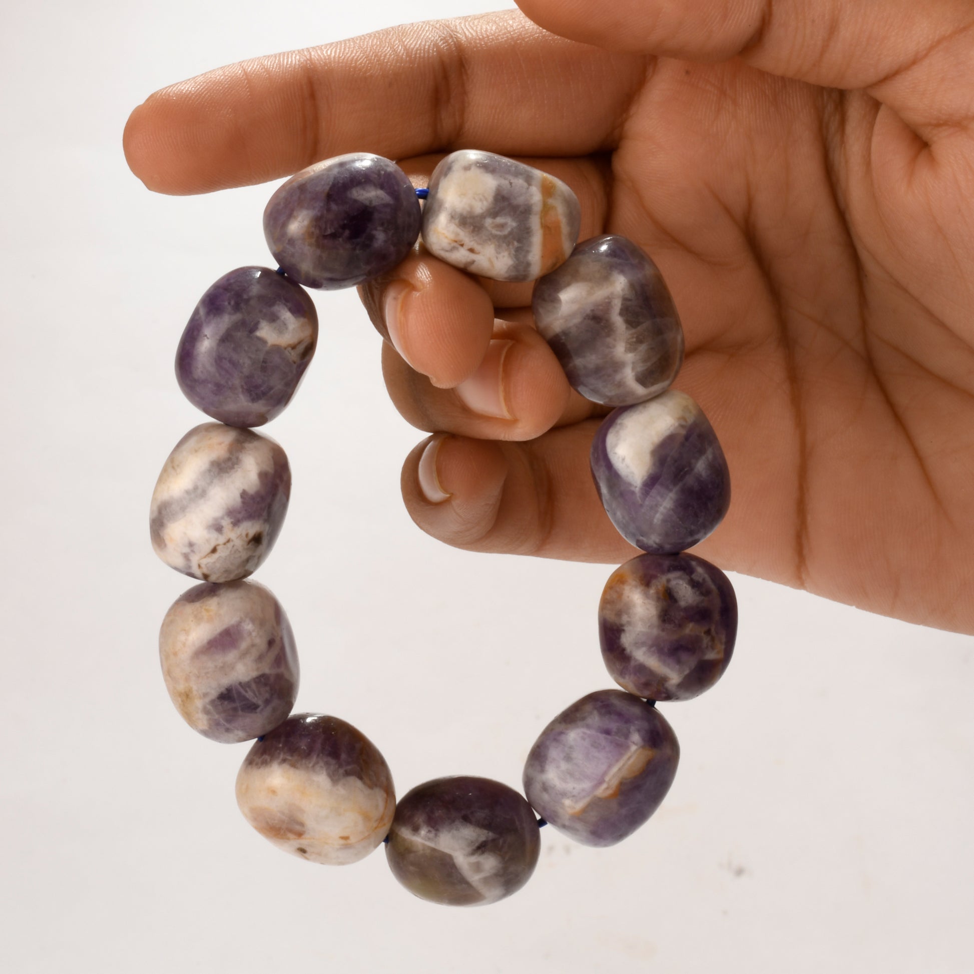 Real Amethyst Crystal and Stone Tumble Bracelet Jewellery