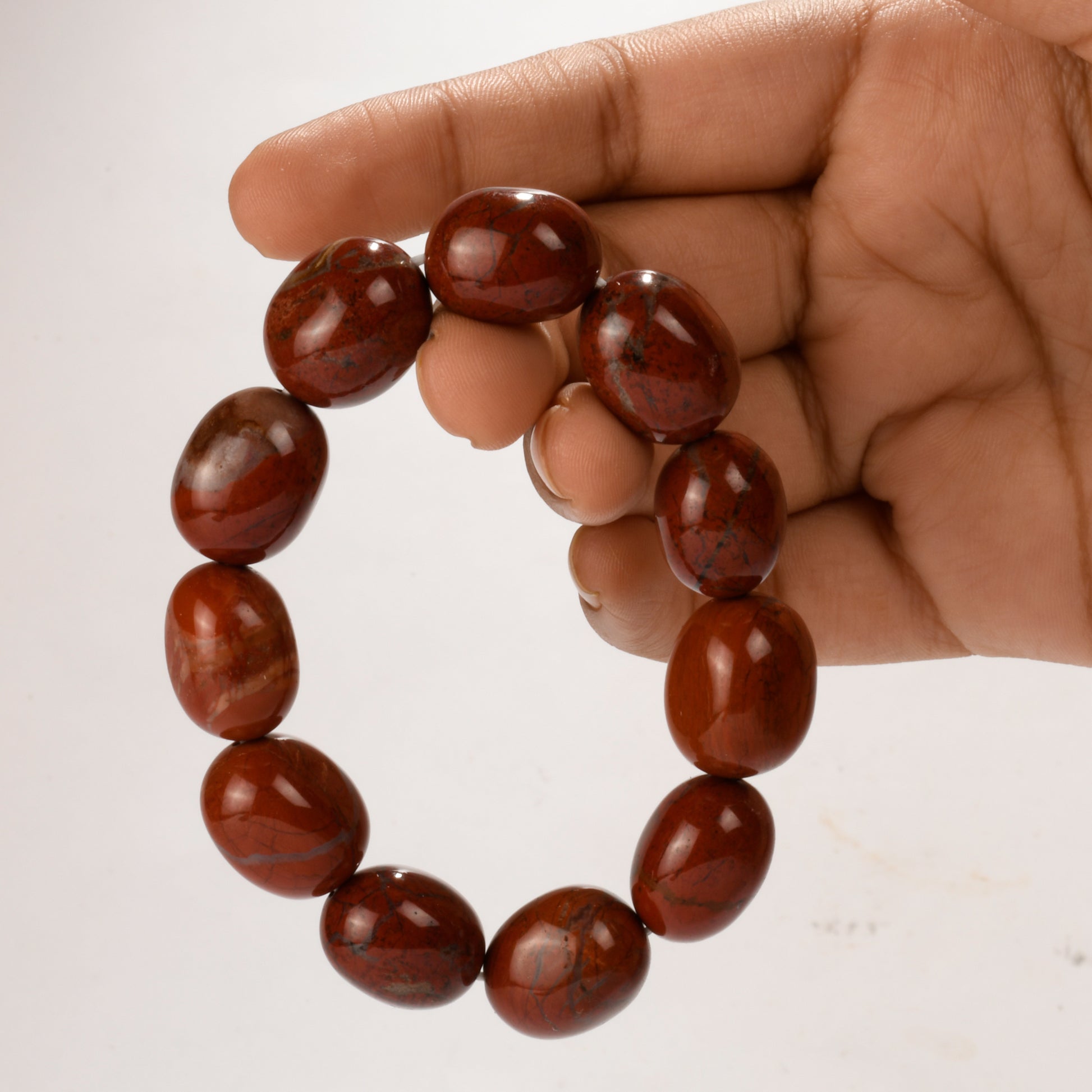 Real Red Jasper Crystal and Stone Tumble Bracelet Jewellery