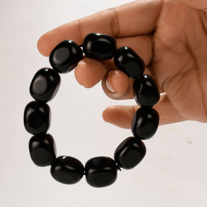 Real Black Onyx Crystal and Stone Tumble Bracelet Jewellery