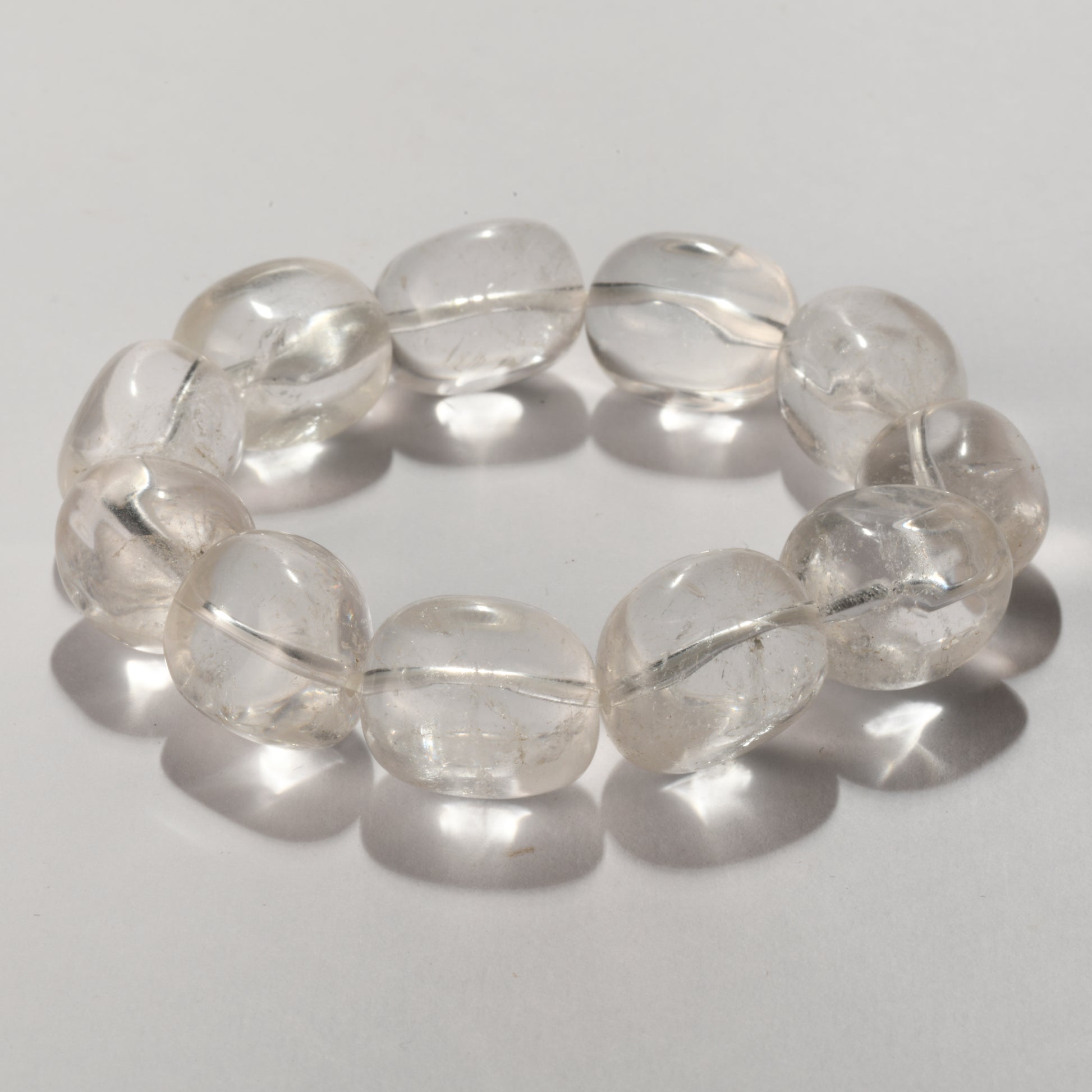 Real Clear Quartz Crystal and Stone Tumble Bracelet Jewellery