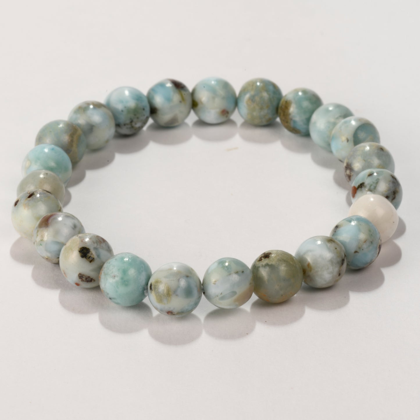 Real Larimar Crystal and Stone Bead Bracelet Jewellery 8mm