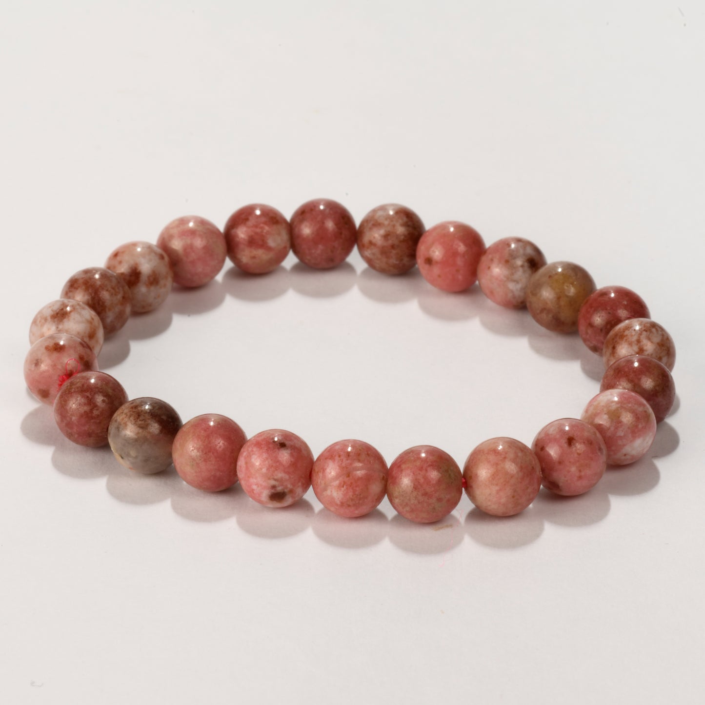 Real Thulite Crystal and Stone Bead Bracelet Jewellery 8mm