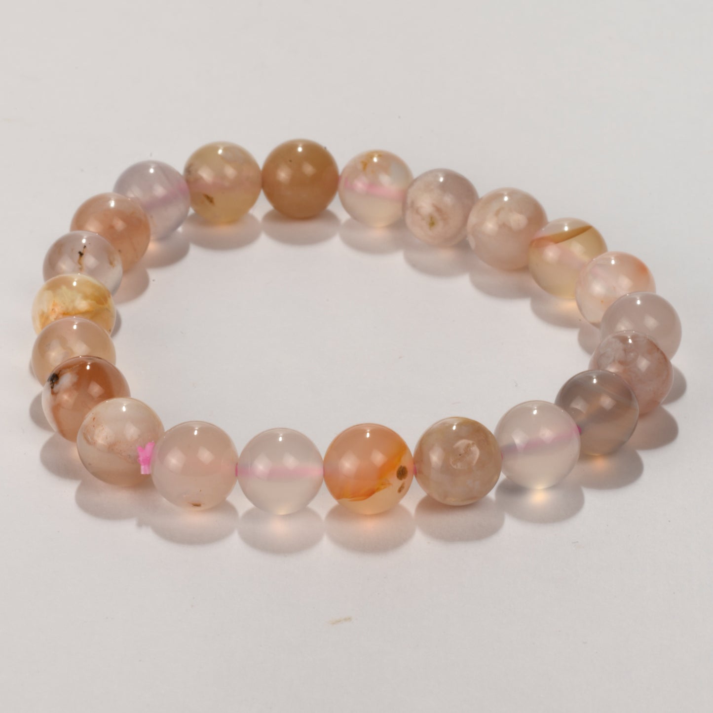 Real Flower Agate Crystal and Stone Bead Bracelet Jewellery 8mm