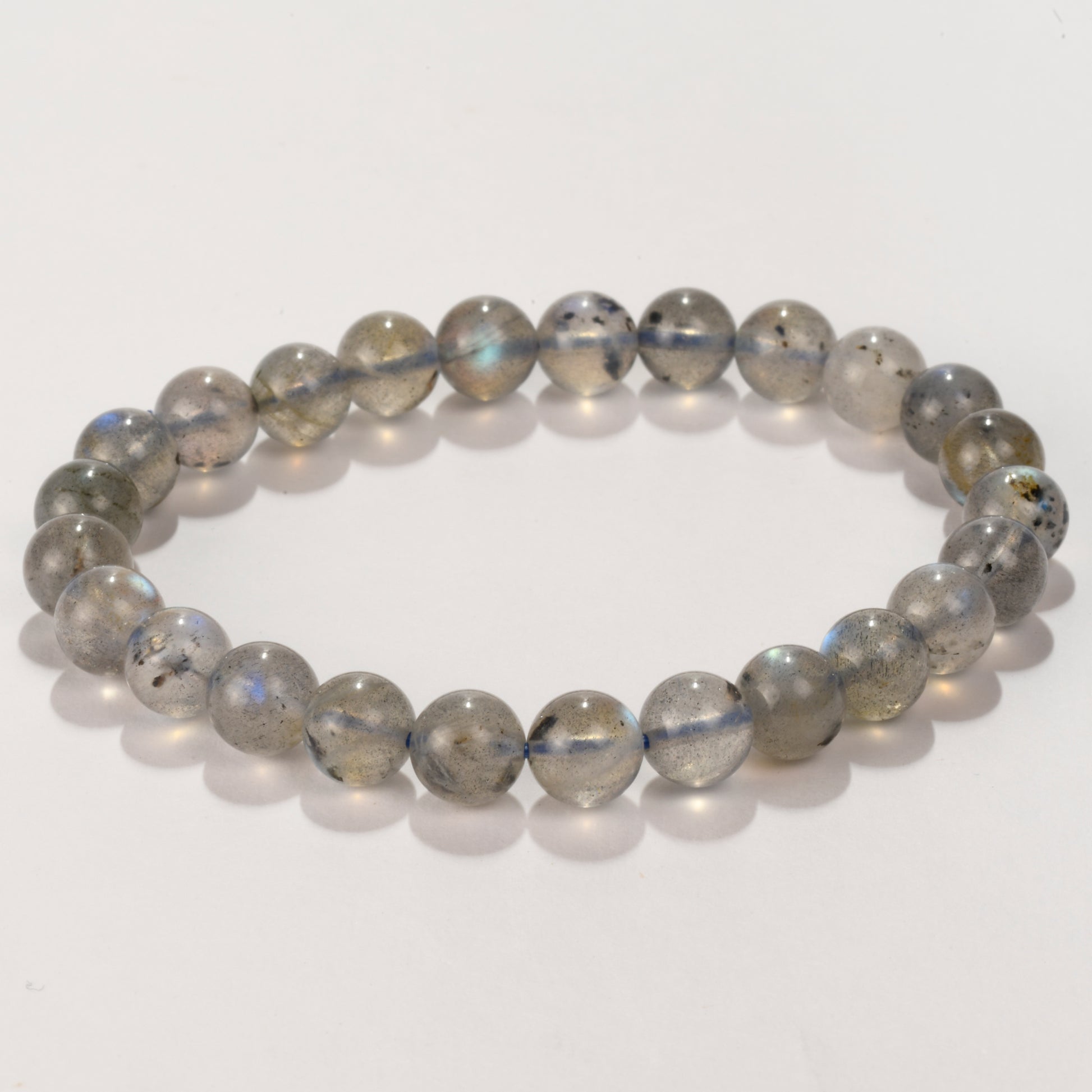 Real Labradorite Crystal and Stone Bead Bracelet Jewellery 8mm