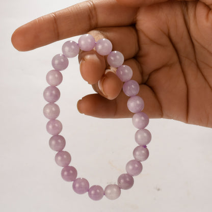 Real Kunzite Crystal and Stone Bead Bracelet Jewellery 8mm