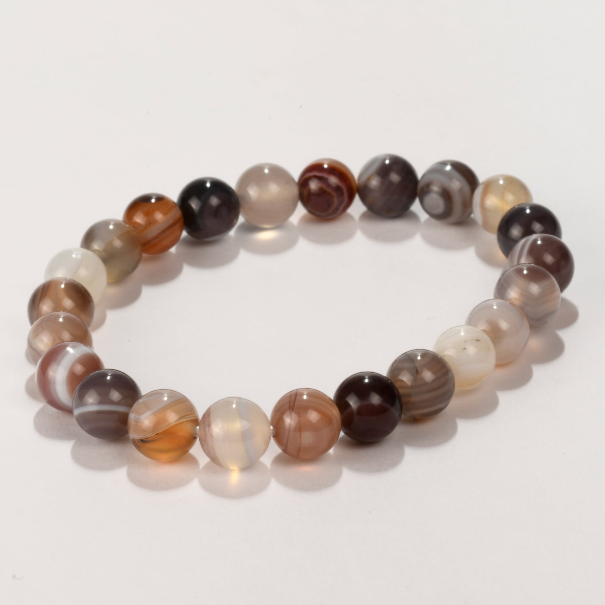 Real Botswana Agate Crystal and Stone Bead Bracelet Jewellery 8mm