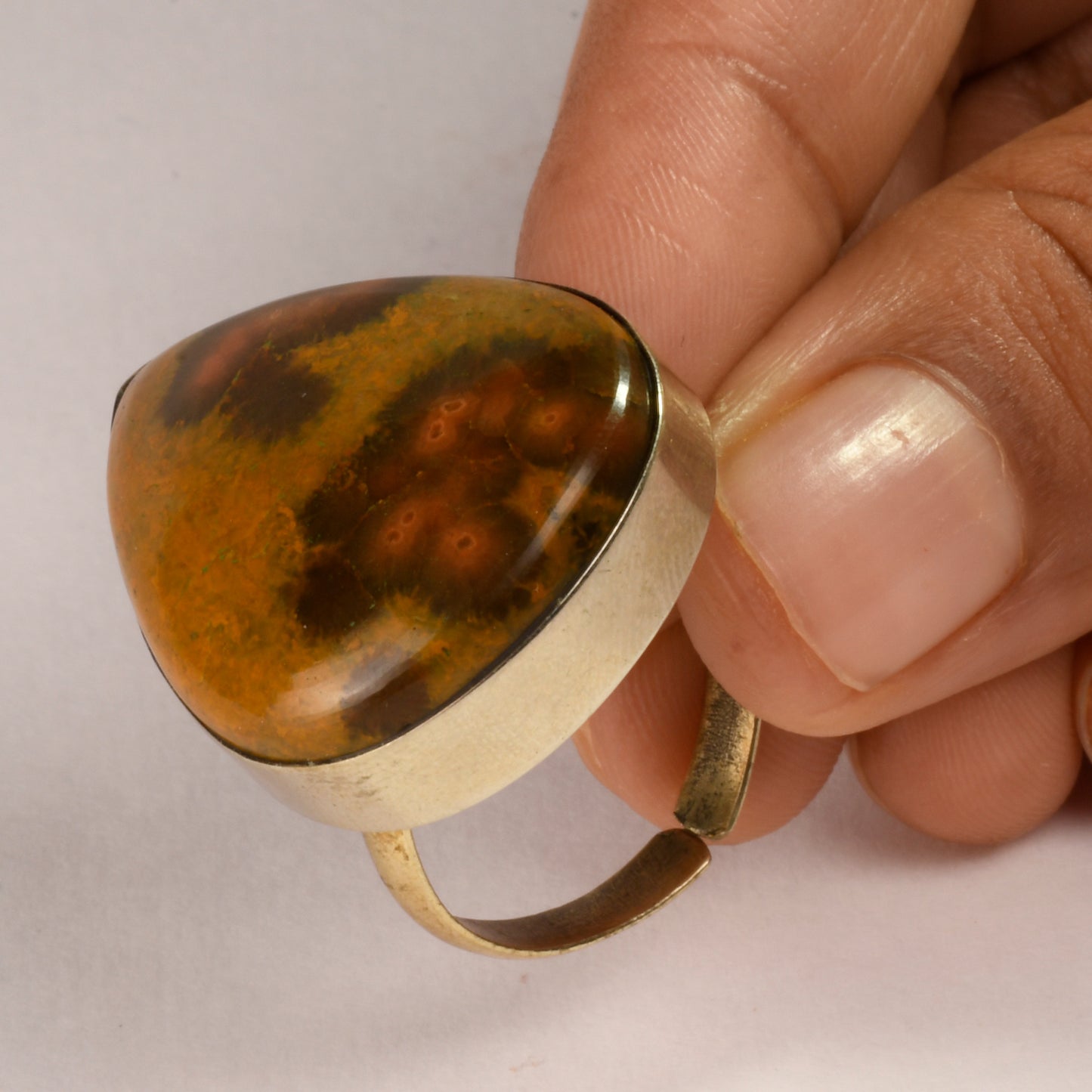 Real Ocean Jasper Crystal and Stone Ring Jewellery