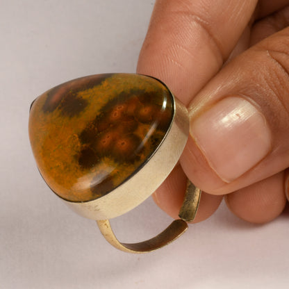 Real Ocean Jasper Crystal and Stone Ring Jewellery