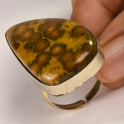 Real Ocean Jasper Crystal and Stone Ring Jewellery