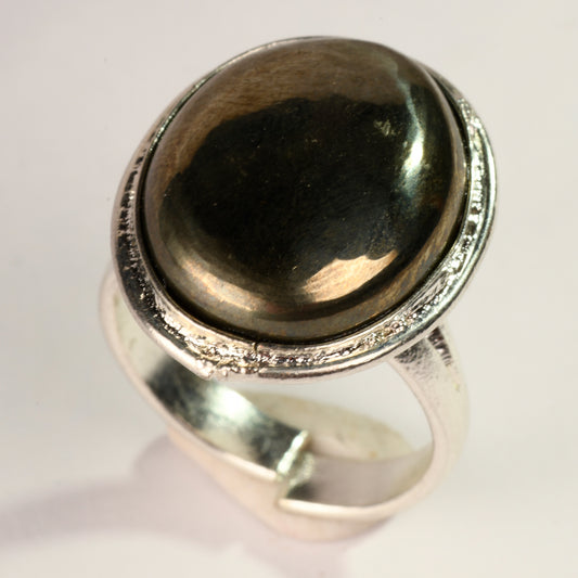 Real Pyrite Crystal and Stone Ring Jewellery