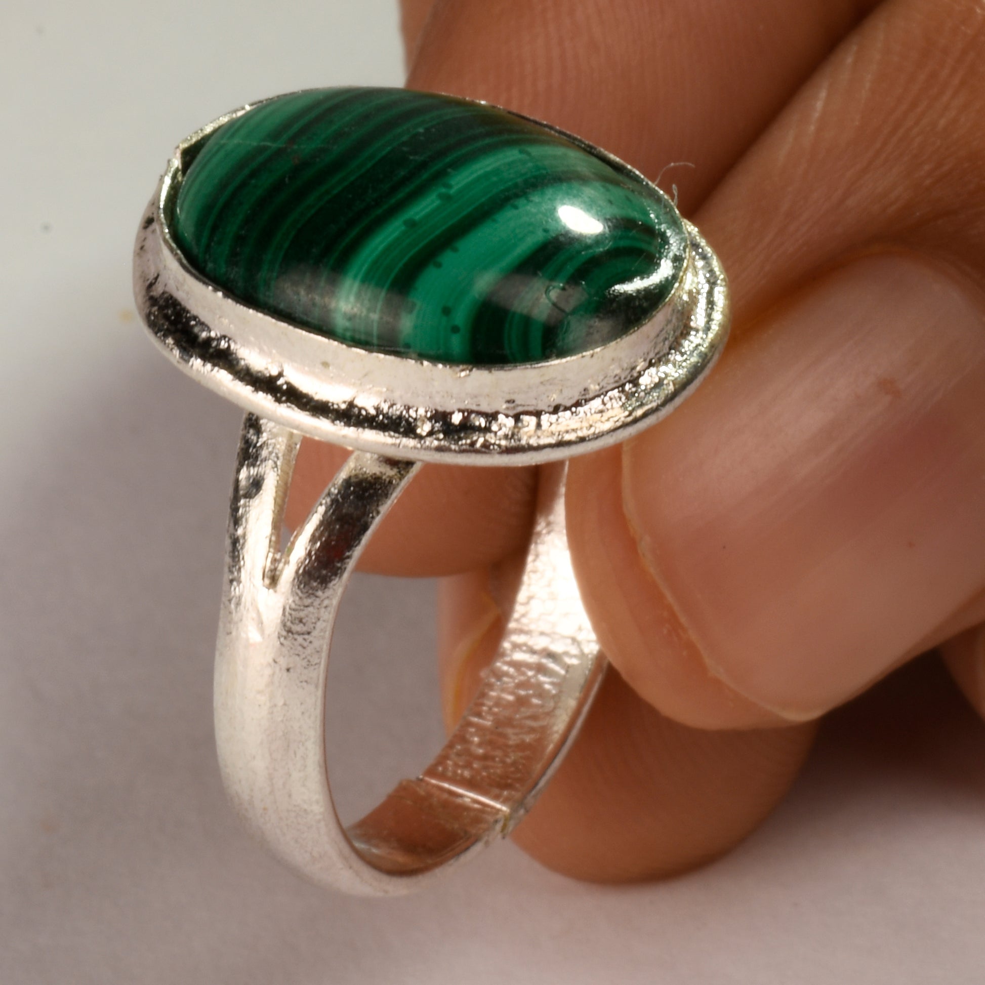 Real Malachite Crystal and Stone Ring Jewellery