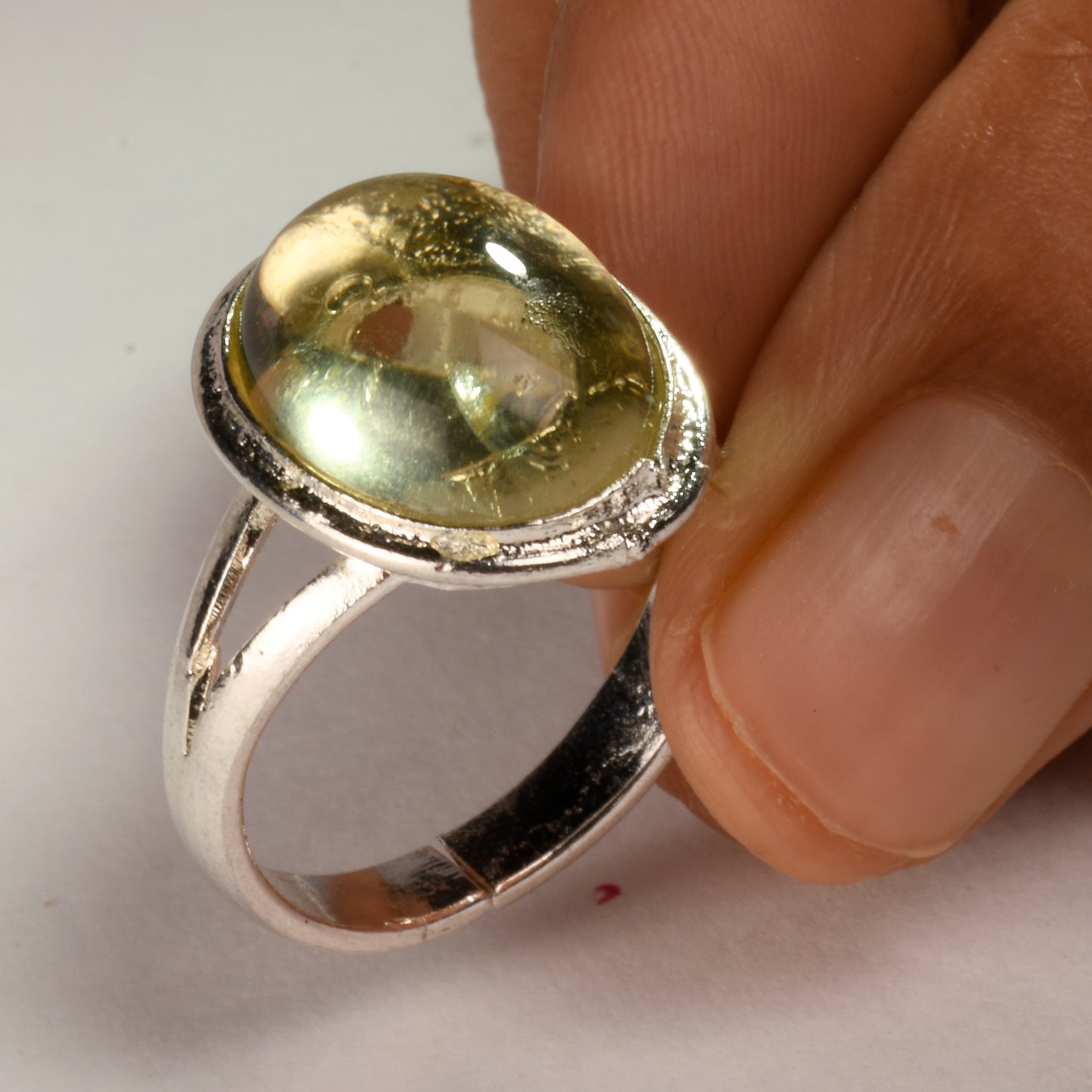 Real Lemon Quartz Crystal and Stone Ring Jewellery