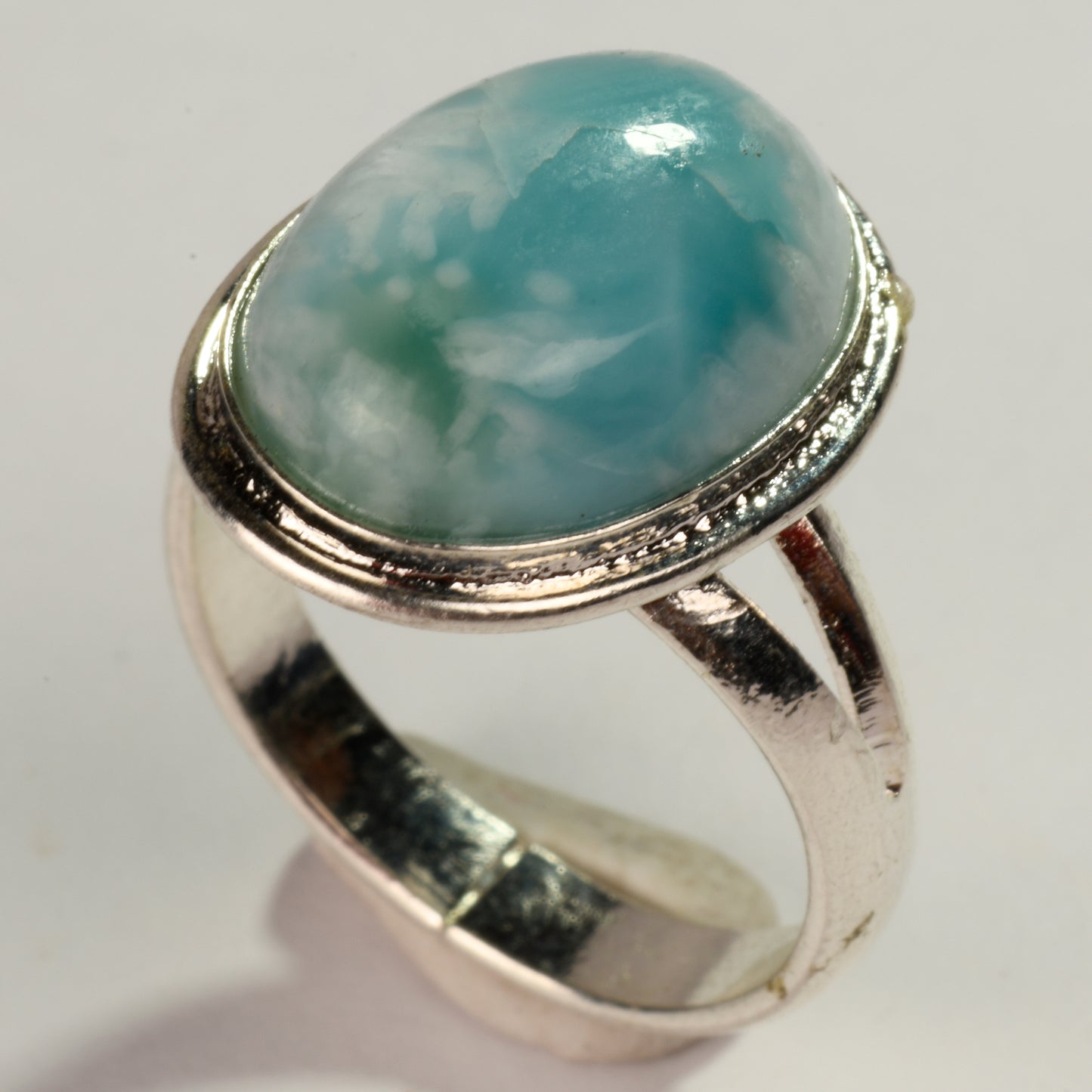 Real Larimar Crystal and Stone Ring Jewellery