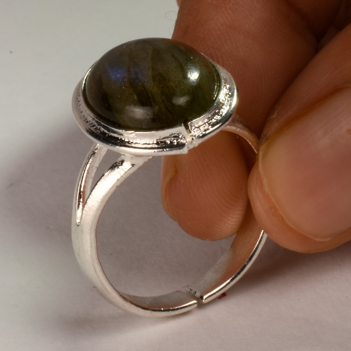 Real Labradorite Crystal and Stone Ring Jewellery