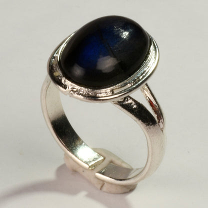 Real Labradorite Crystal and Stone Ring Jewellery