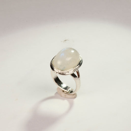 Real Rainbow Moonstone Crystal and Stone Ring Jewellery