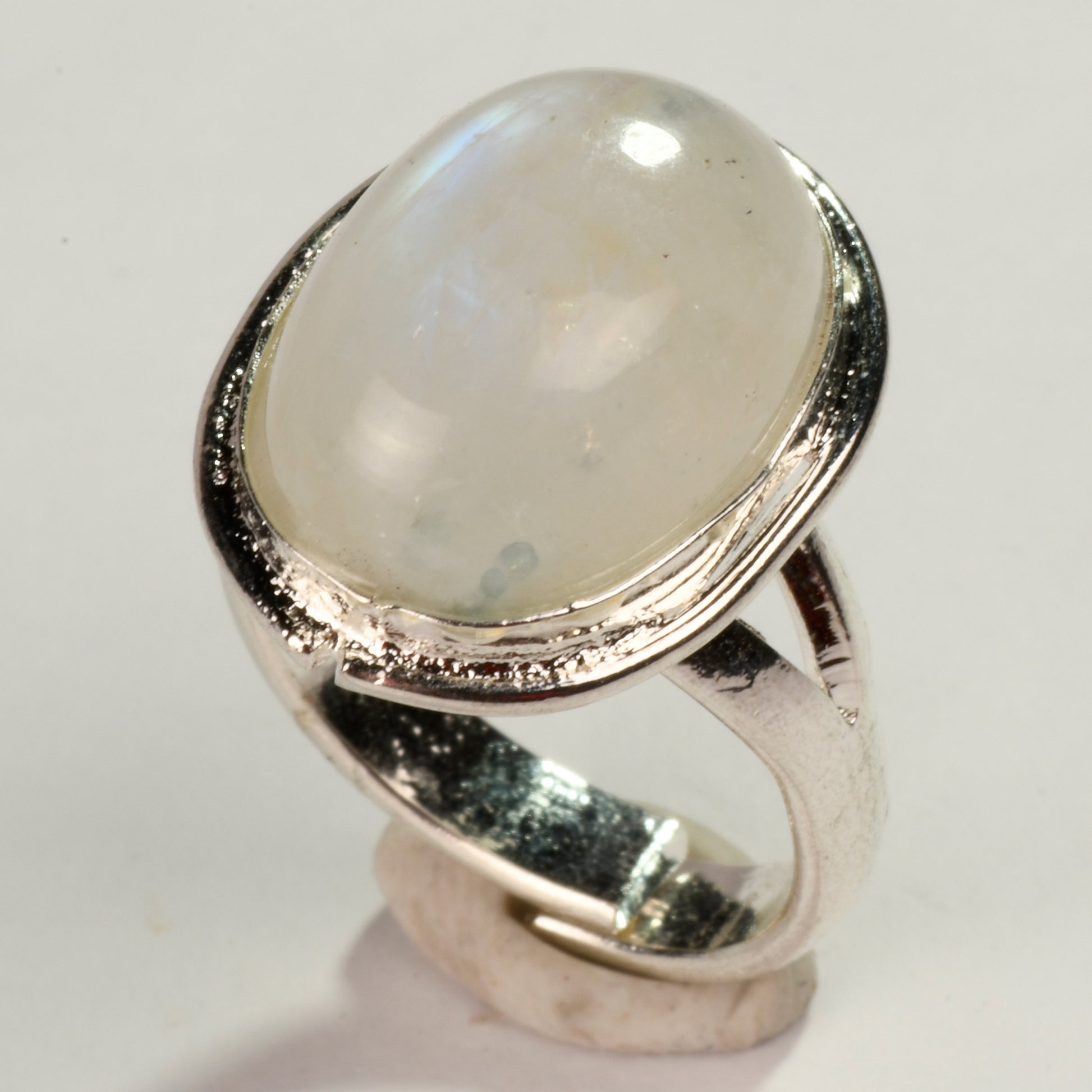 Real Rainbow Moonstone Crystal and Stone Ring Jewellery