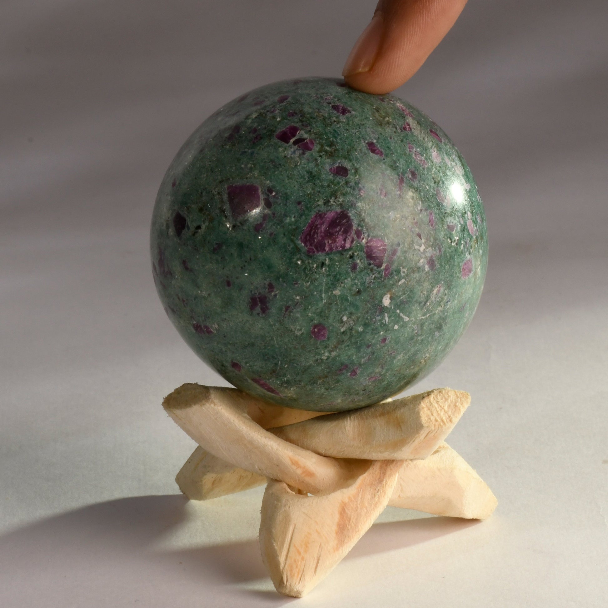 Real Ruby Fusite Crystal Ball Sphere