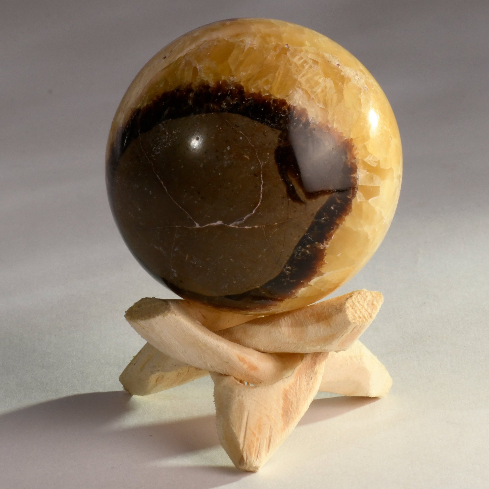 Real Septarian Crystal Ball Sphere