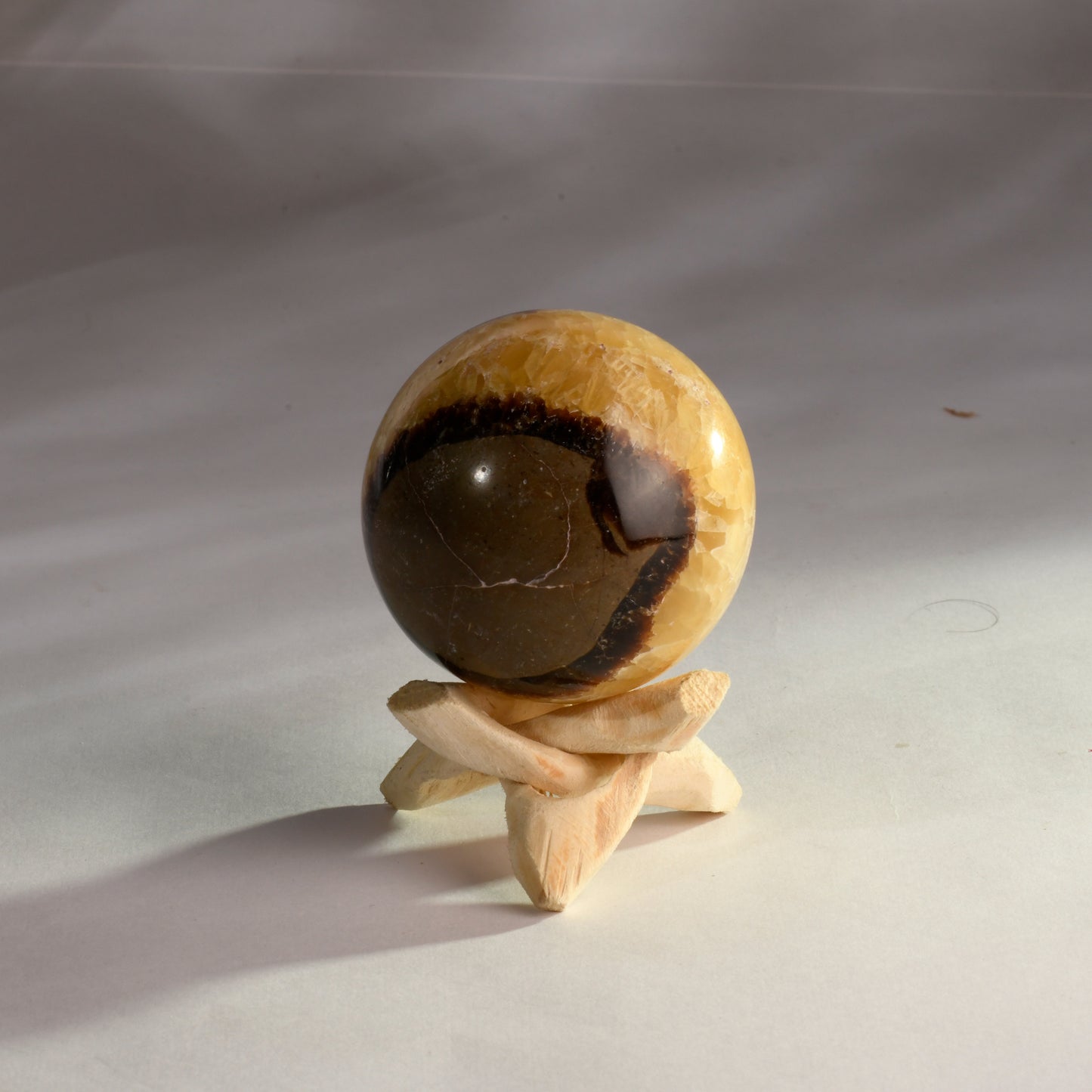 Real Septarian Crystal Ball Sphere