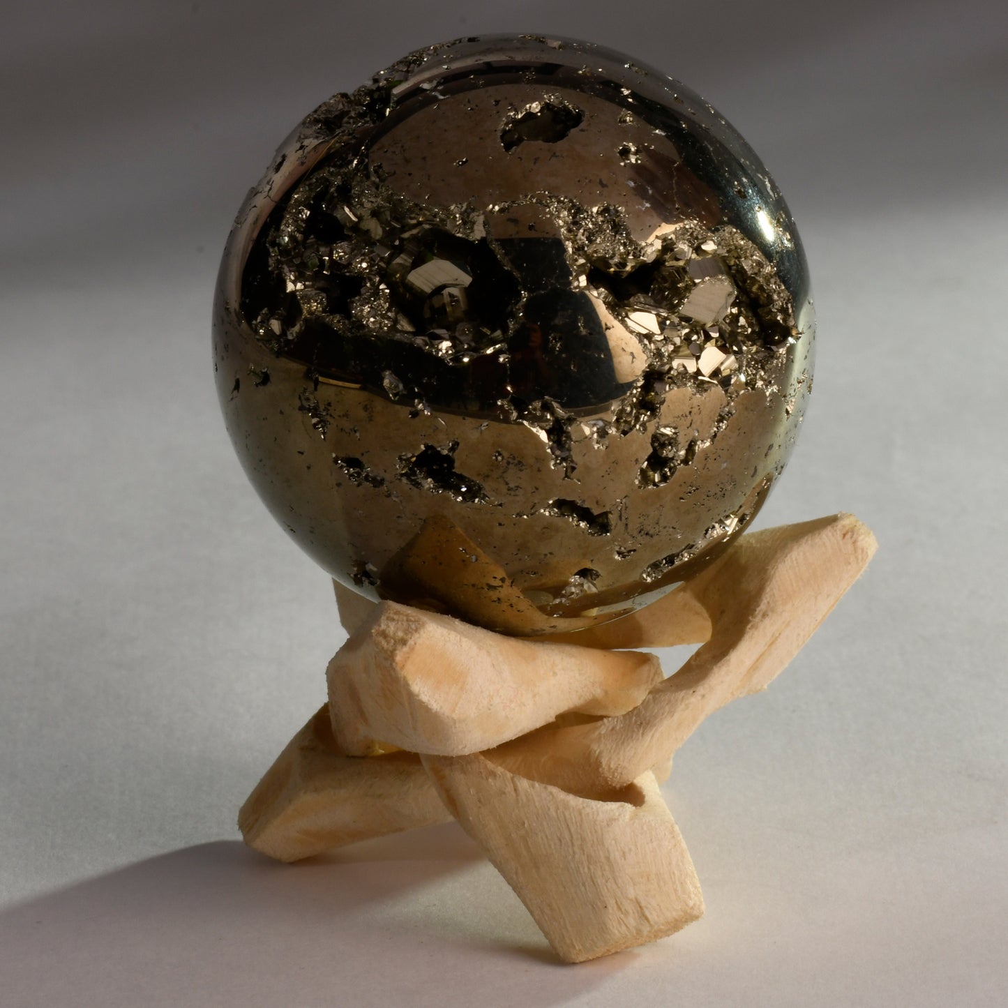 Real Peru Pyrite Crystal Ball Sphere