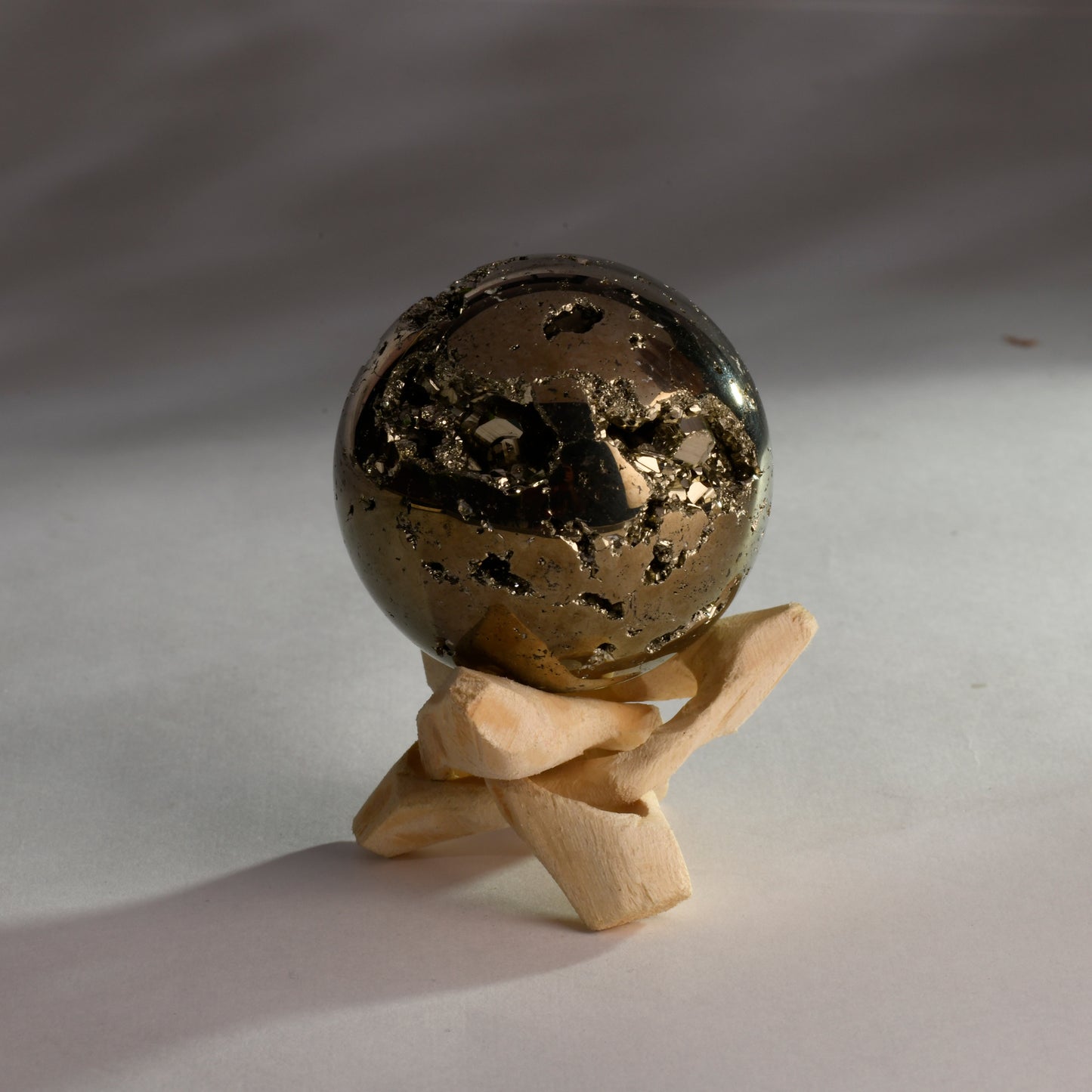 Real Peru Pyrite Crystal Ball Sphere