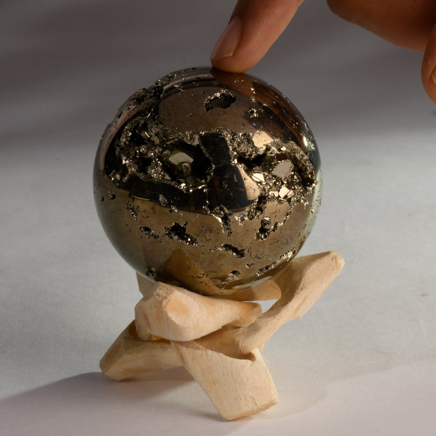 Real Peru Pyrite Crystal Ball Sphere