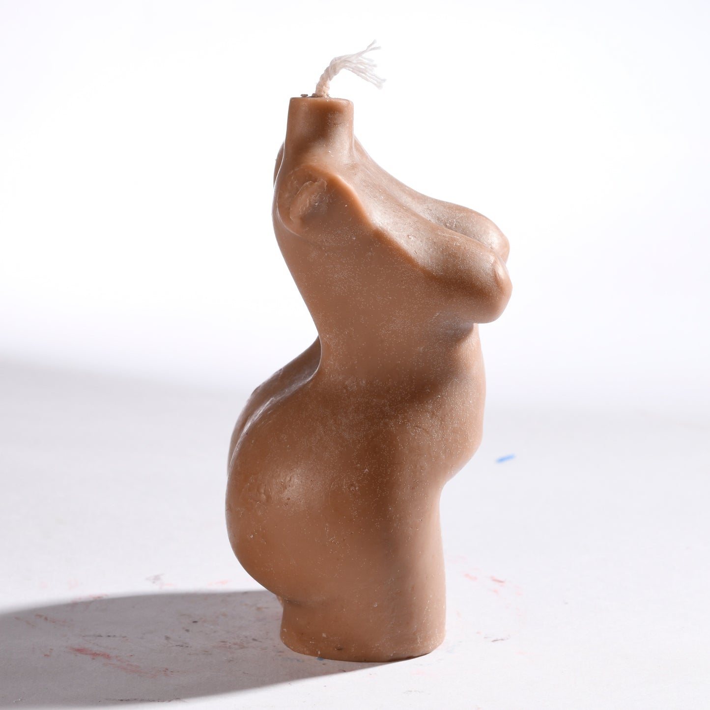 Real Realistic Female Torso Chubby Figure Candle Brown