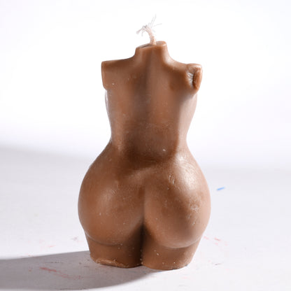 Real Realistic Female Torso Chubby Figure Candle Brown