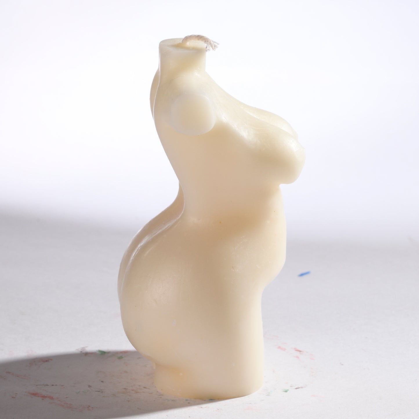 Real Realistic Female Torso Chubby Figure Candle White