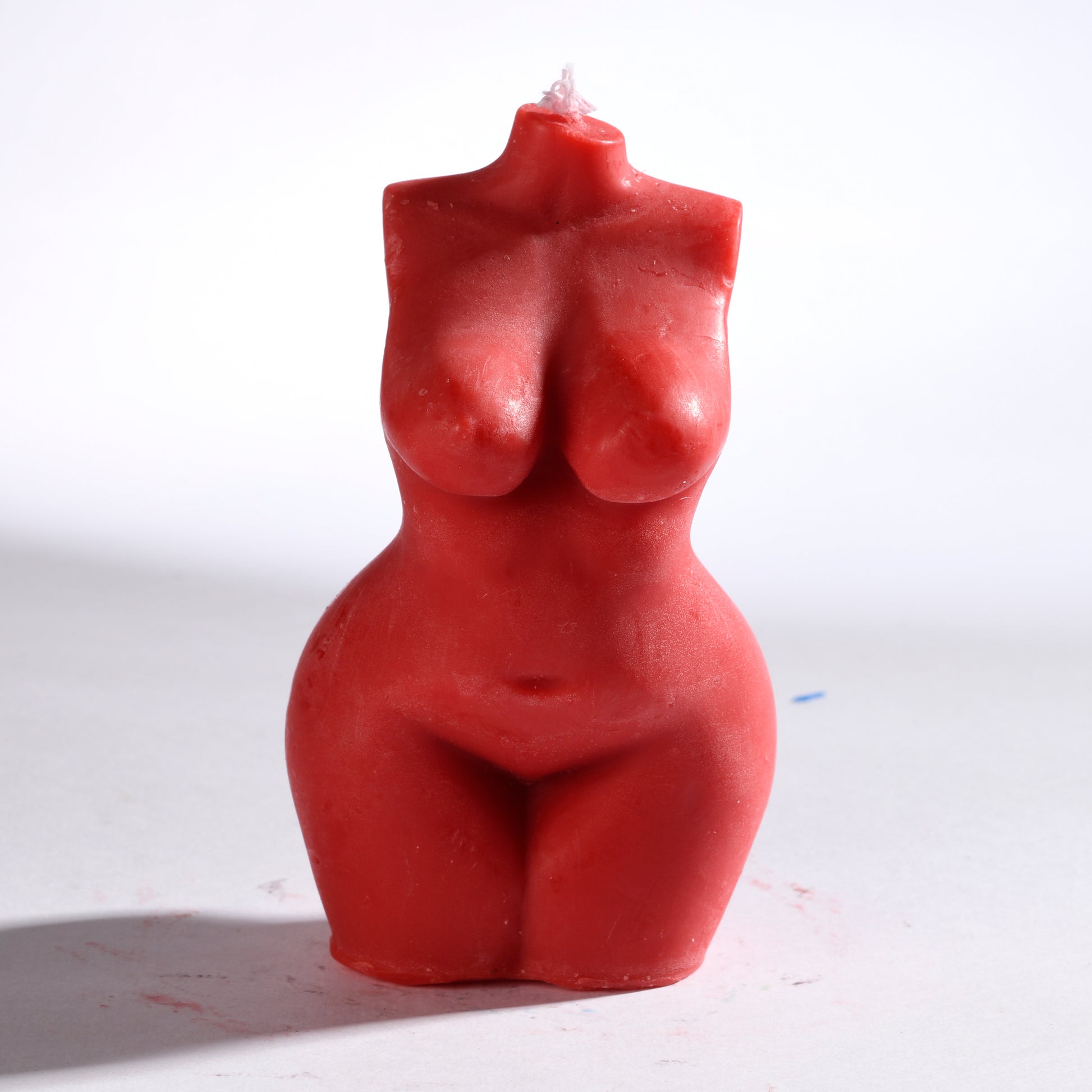 Real Realistic Female Torso Chubby Figure Candle Red