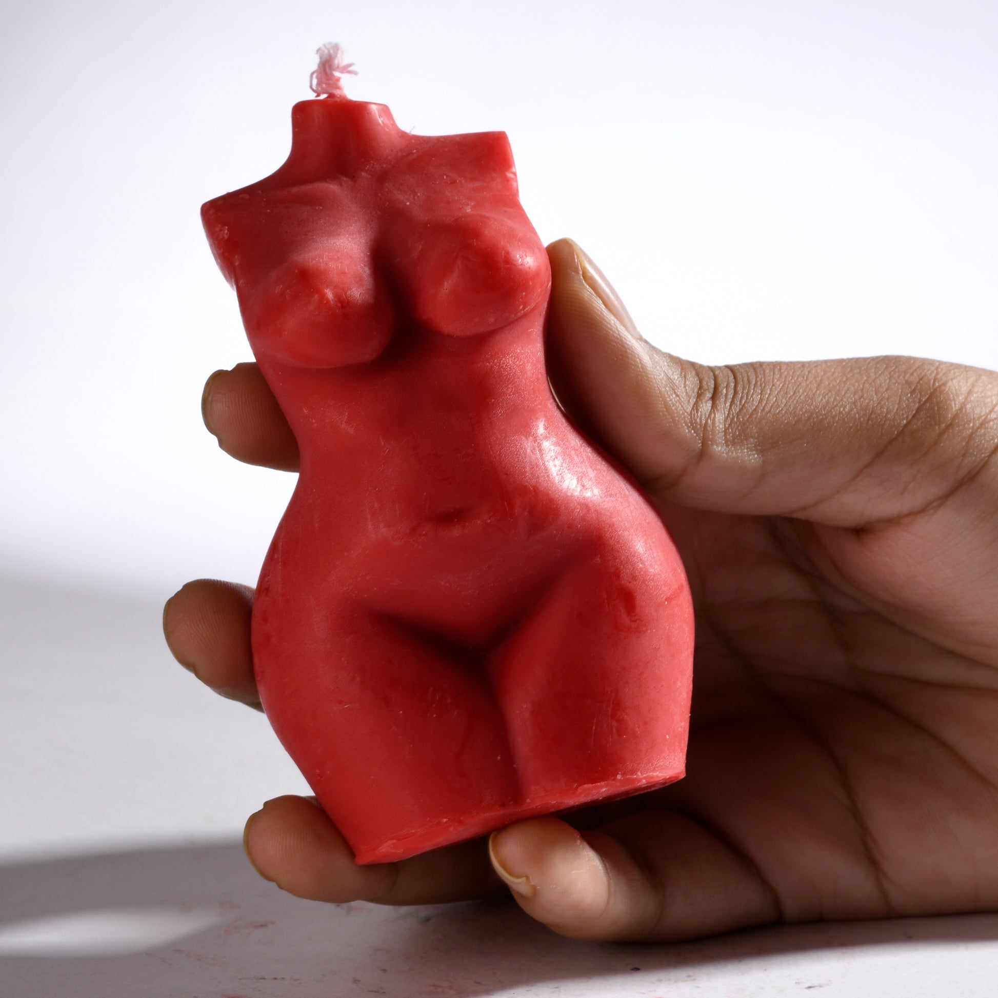 Real Realistic Female Torso Chubby Figure Candle Red