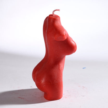 Real Realistic Female Torso Slim Figure Candle Red