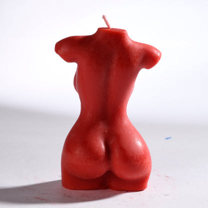 Real Realistic Female Torso Slim Figure Candle Red