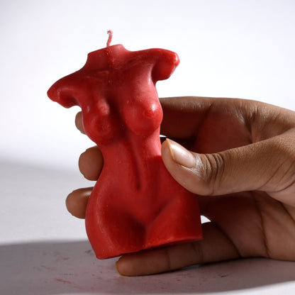 Real Realistic Female Torso Slim Figure Candle Red